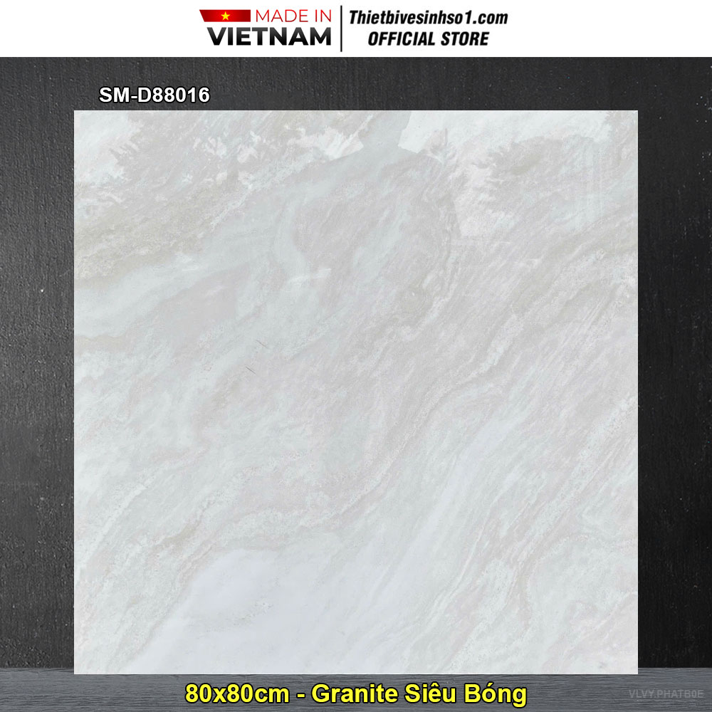 Gạch 80x80 Việt Ý SM-D88016 Vân Vàng Xám