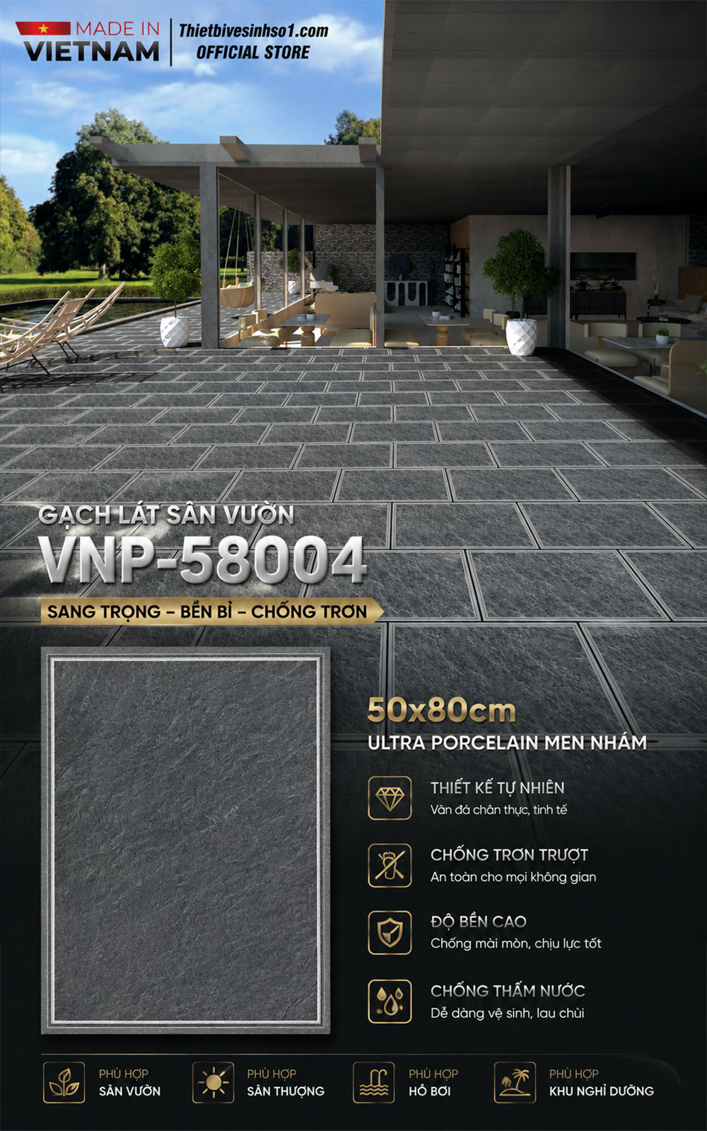 Gạch 50x80 VNHome VNP-58004 Gạch 50x80 VNHome VNP-58004