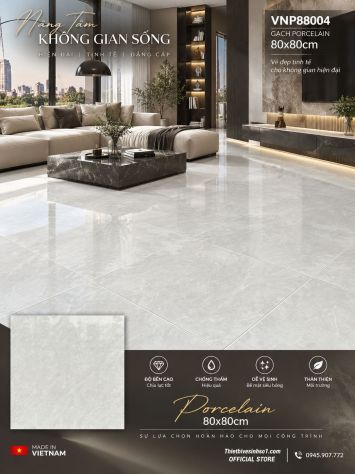 Gạch 80x80 VNHome VNP88004 Vân Xám Vàng