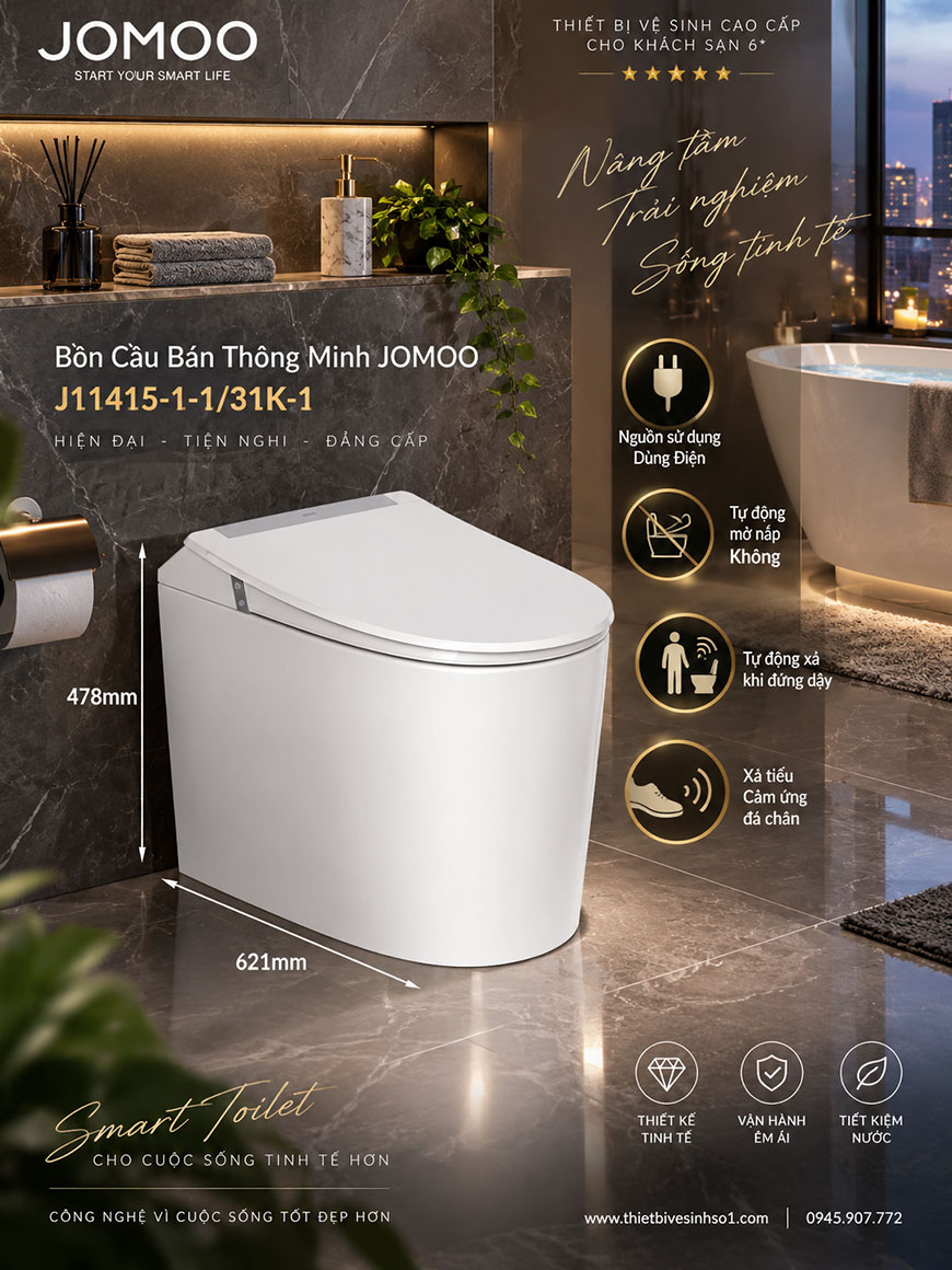Bồn Cầu Thông Minh JOMOO J11415-1-1-31K-1 Bồn Cầu Thông Minh JOMOO J11415-1-1-31K-1