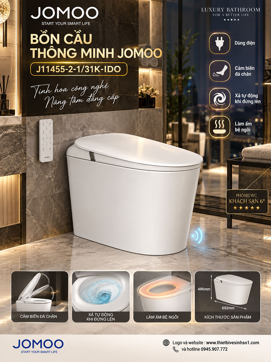 Bồn Cầu Thông Minh JOMOO J11455-2-1-31K-IDO Bồn Cầu Thông Minh JOMOO J11455-2-1-31K-IDO