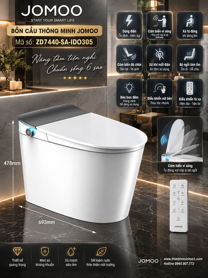 Bồn Cầu Thông Minh JOMOO ZD7440-SA-IDO305 Bồn Cầu Thông Minh JOMOO ZD7440-SA-IDO305