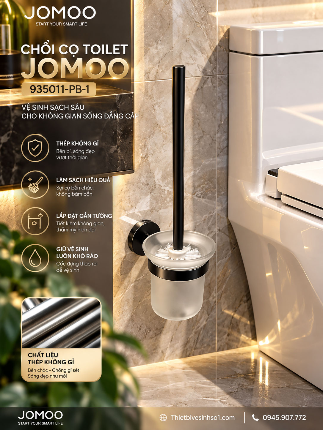 Chổi Cọ Toilet JOMOO 935011-PB-1 Chổi Cọ Toilet JOMOO 935011-PB-1