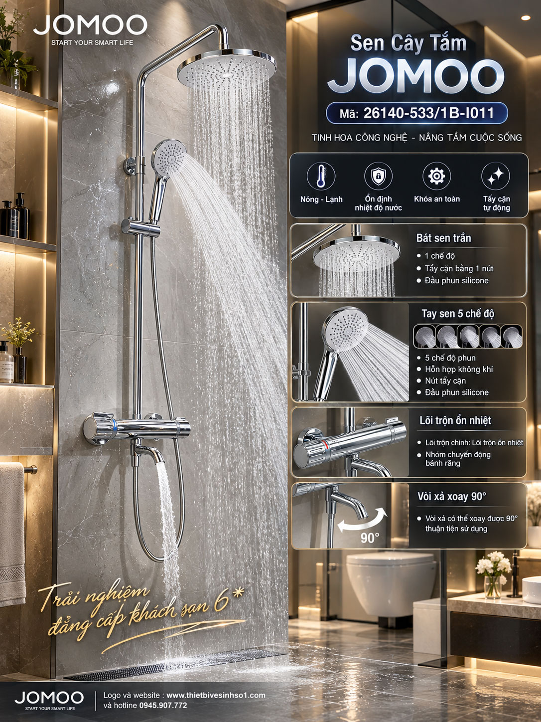 Sen Cây Tắm JOMOO 26140-533-1B-I011 Sen Cây Tắm JOMOO 26140-533-1B-I011
