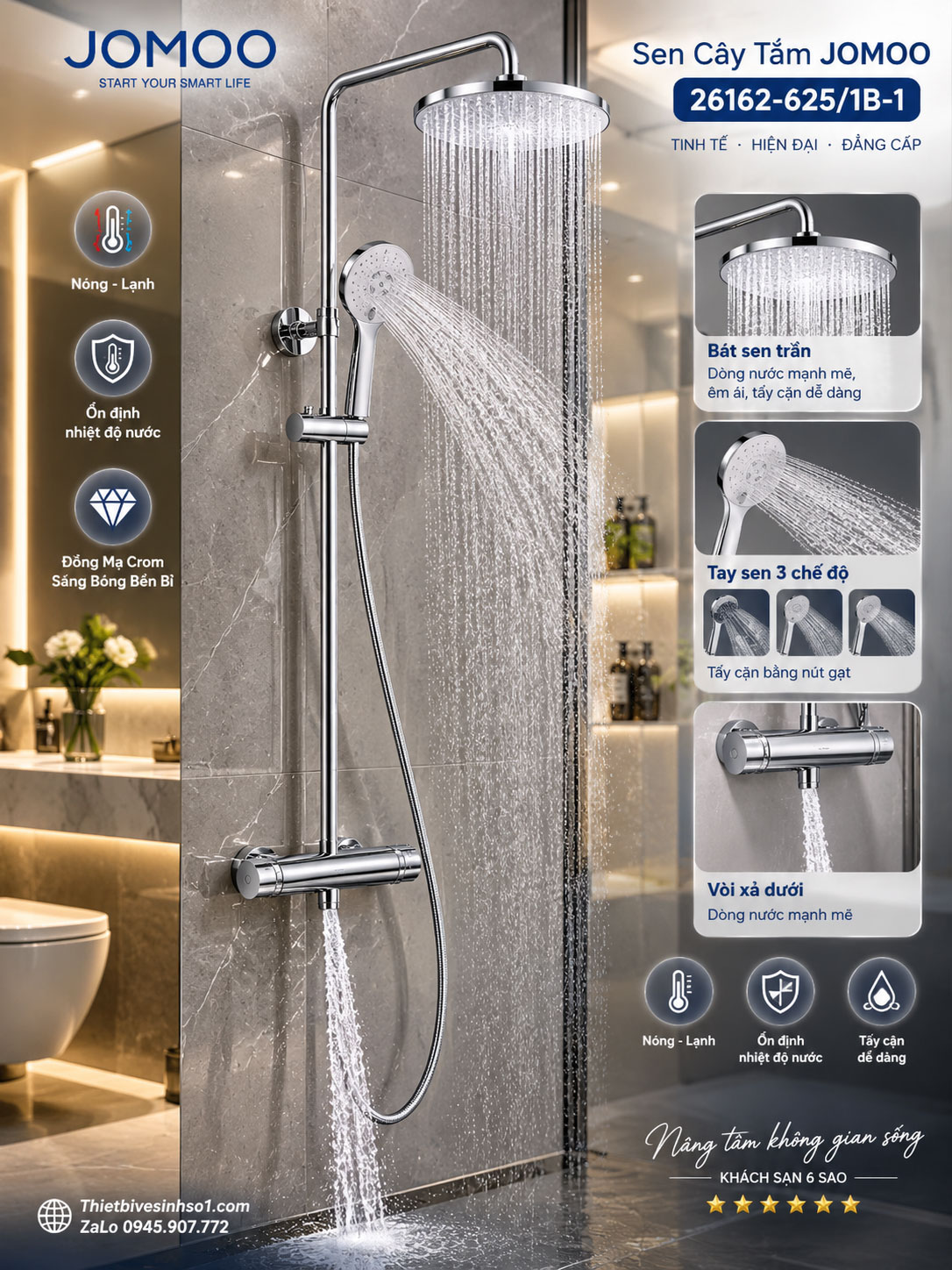 Sen Cây Tắm JOMOO 26162-625-1B-1 Sen Cây Tắm JOMOO 26162-625-1B-1