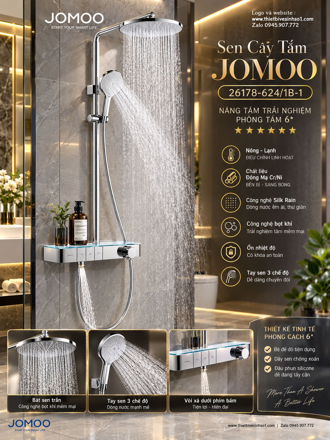 Sen Cây Tắm JOMOO 26178-624-1B-1 Sen Cây Tắm JOMOO 26178-624-1B-1