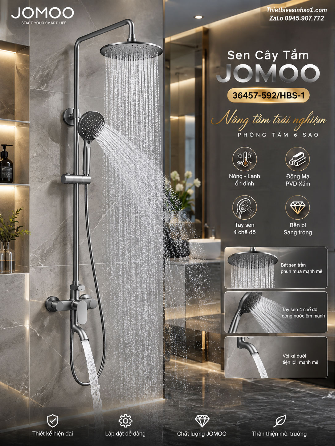 Sen Cây Tắm JOMOO 36457-592-HBS-1 Sen Cây Tắm JOMOO 36457-592-HBS-1