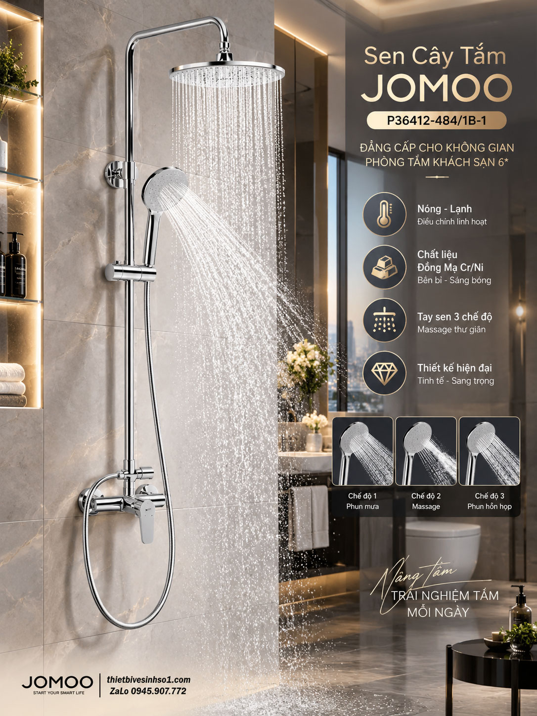 Sen Cây Tắm JOMOO P36412-484-1B-1 Sen Cây Tắm JOMOO P36412-484-1B-1