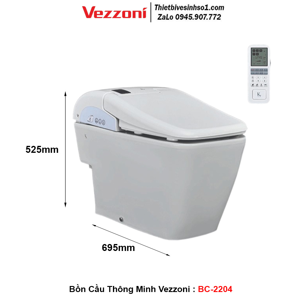 Bồn Cầu Thông Minh Điện Tử Vezzoni BC-2204