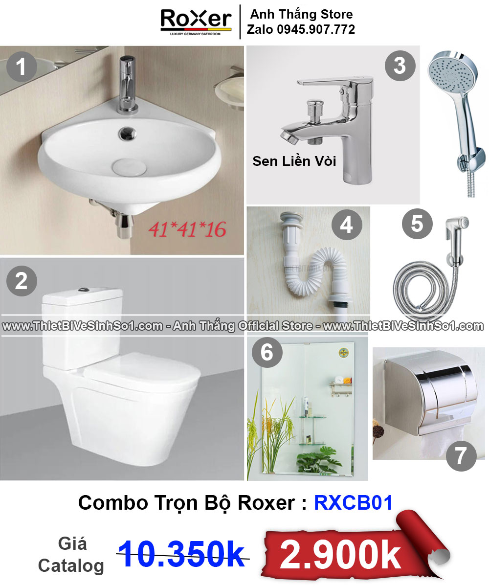 Combo Trọn Bộ Phòng Tắm Roxer RXCB01