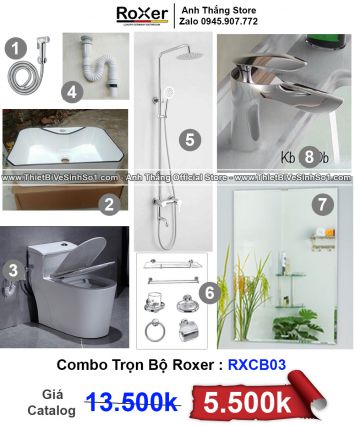 Combo Trọn Bộ Phòng Tắm Roxer RXCB03