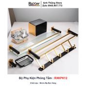 Bộ Phụ Kiện 6 Món Đen Nhôm Phòng Tắm RXKPK12