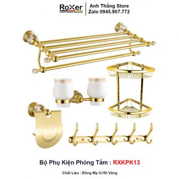 Bộ Phụ Kiện 5 Món Đồng Mạ Vàng Phòng Tắm RXKPK13