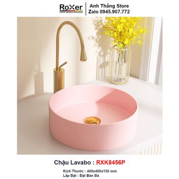 Chậu Lavabo Tròn Hồng Đặt Bàn RXK8456P