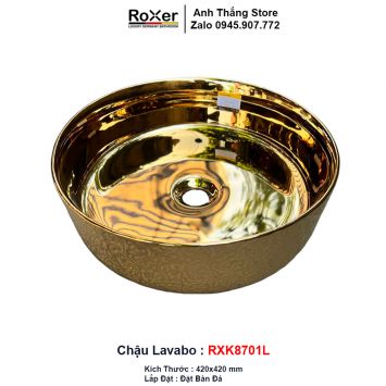 Chậu Lavabo Tròn Mạ Vàng Đặt Bàn RXK8701L