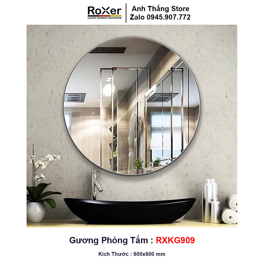 Gương Phòng Tắm Tròn Viền Đen RXKG909