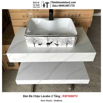 Bàn Đá Chậu Lavabo 2 Tầng RXF5080TV