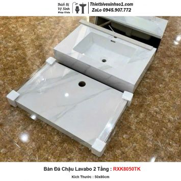 Bàn Đá Chậu Lavabo 2 Tầng RXK8050TK