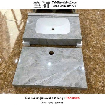 Bàn Đá Chậu Lavabo 2 Tầng RXK8050X
