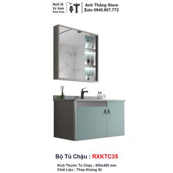 Bộ Tủ Chậu Màu Xanh RXKTC35