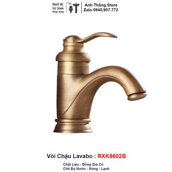 Vòi Lavabo Đồng Giả Cổ RXK8602B