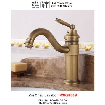 Vòi Lavabo Đồng Giả Cổ RXK8605B