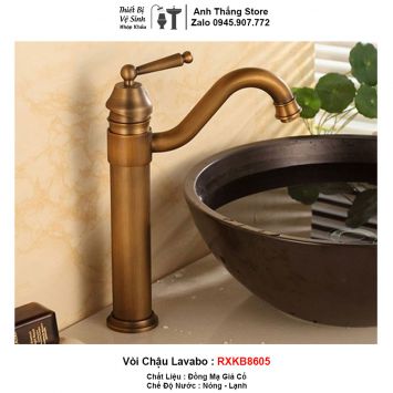 Vòi Lavabo Đồng Giả Cổ RXKB8605