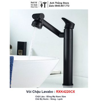 Vòi Lavabo Ghi Xám Xoay 360 Độ RXK4220CX