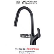 Vòi Rửa Bát Đen Dây Rút RXK167Black