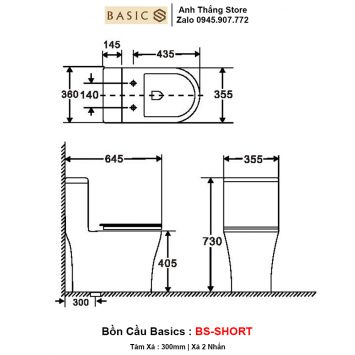 Bồn Cầu Basics BS-SHORT