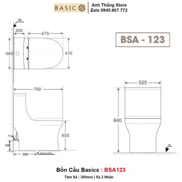 Bồn Cầu Basics BSA123