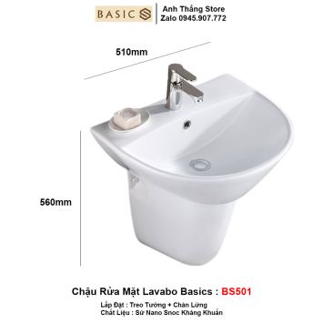 Chậu Rửa Mặt Lavabo Basics BS501