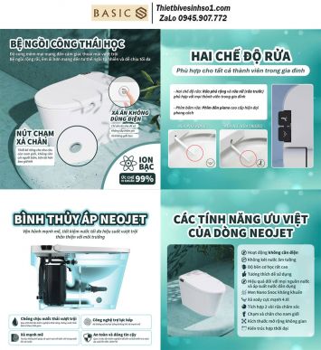 Bồn Cầu Thông Minh Điện Tử Basics NEOJET NEO-100