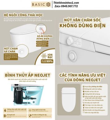 Bồn Cầu Thông Minh Điện Tử Basics NEOJET NEO-120
