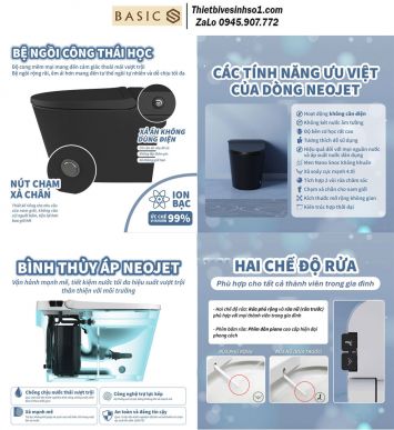 Bồn Cầu Thông Minh Điện Tử Basics NEOJET NEO-200