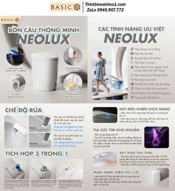 Bồn Cầu Thông Minh Điện Tử Basics NEOLUX
