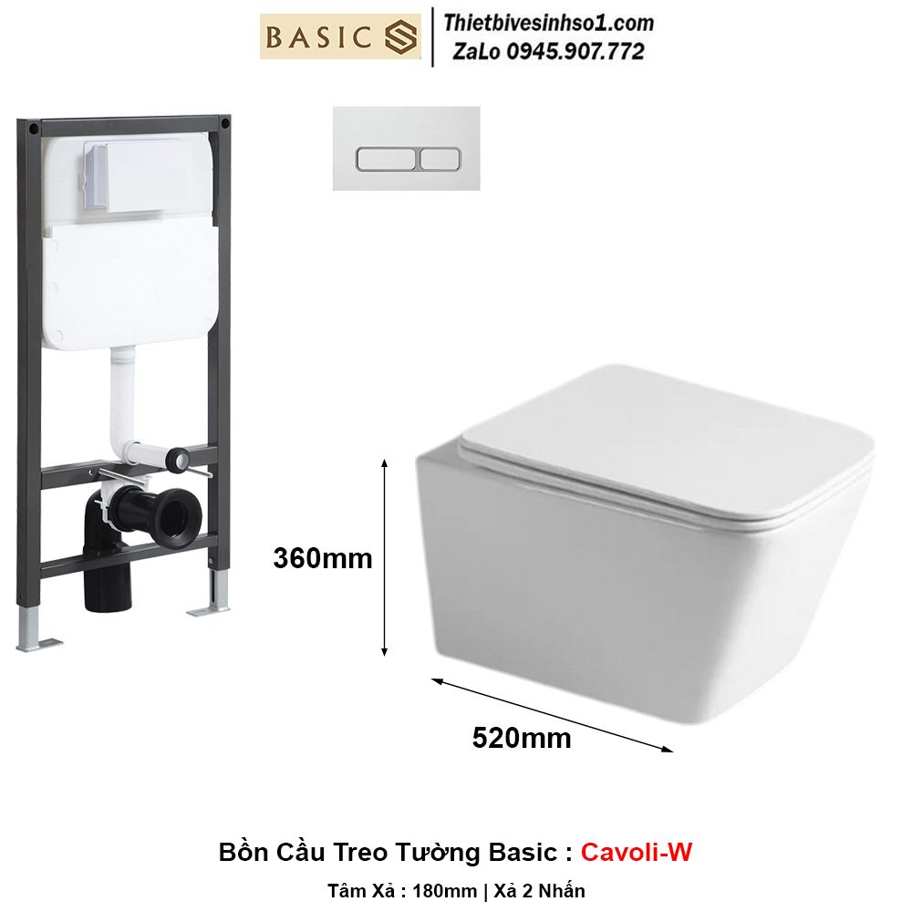 Bồn Cầu Treo Tường Basic Cavoli-W