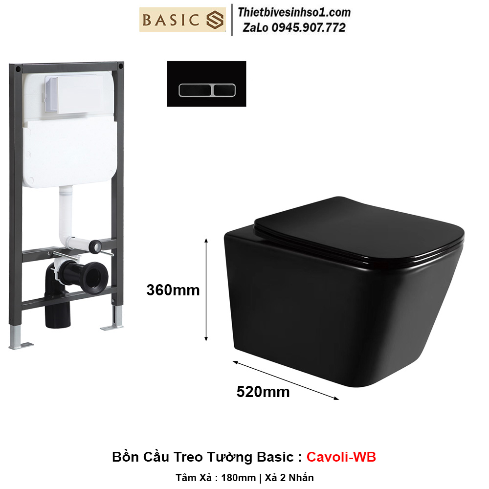 Bồn Cầu Treo Tường Basic Cavoli-WB