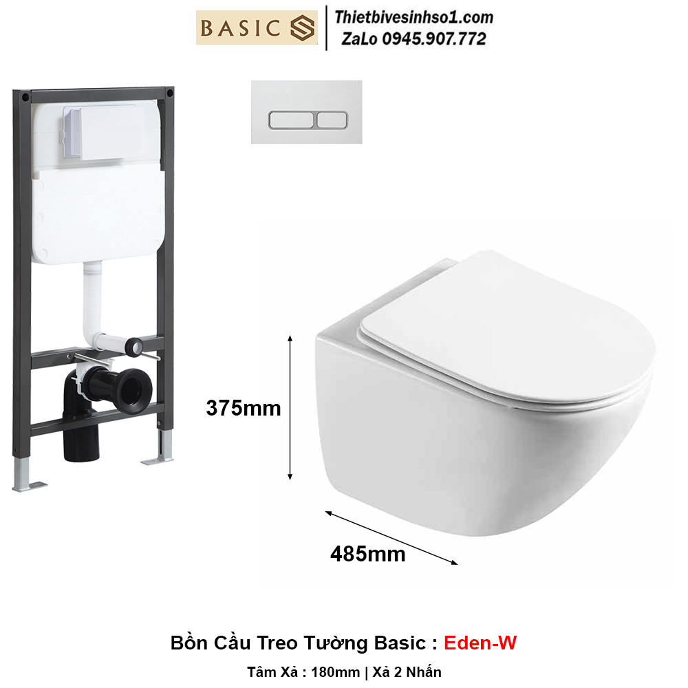 Bồn Cầu Treo Tường Basic Eden-W