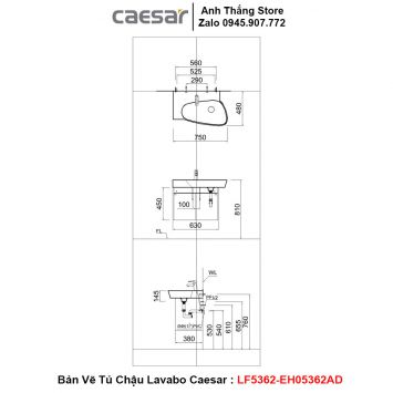 Tủ Chậu Lavabo Caesar LF5362-EH05362AD