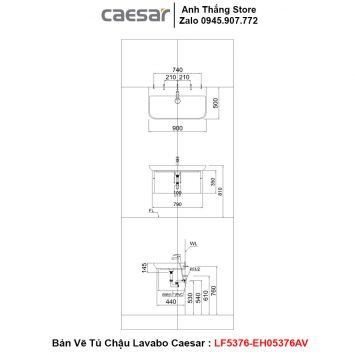 Tủ Chậu Lavabo Caesar LF5376-EH05376AV