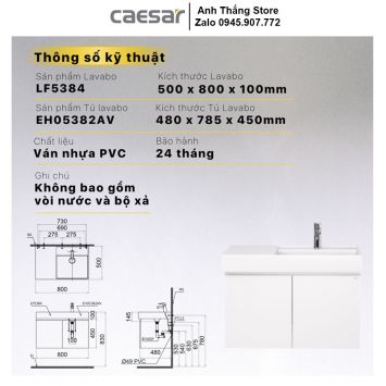 Tủ Chậu Lavabo Caesar LF5384-EH05382A