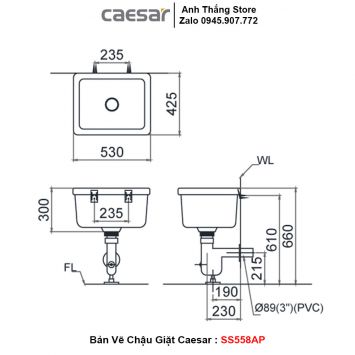 Chậu Giặt Caesar SS558AP