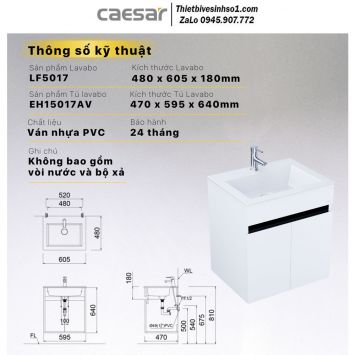 Tủ Chậu Lavabo Caesar LF5017-EH15017AV