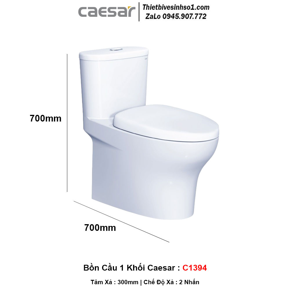 Bồn Cầu 1 Khối Caesar C1394