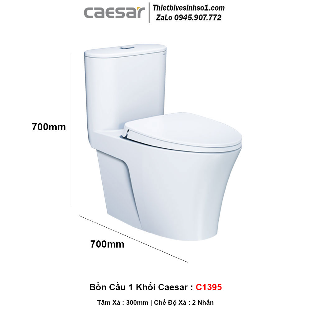 Bồn Cầu 1 Khối Caesar C1395