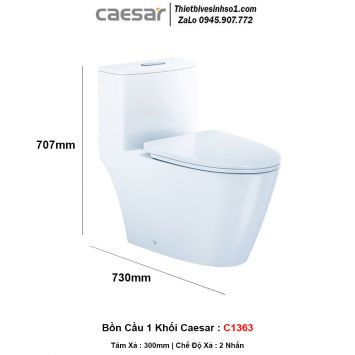 Bồn Cầu 1 Khối Caesar C1363