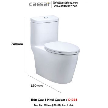 Bồn Cầu 1 Khối Caesar C1364