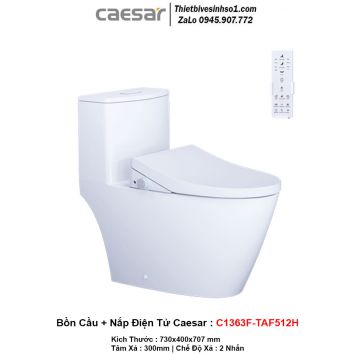 Bồn Cầu Nắp Rửa Điện Tử Caesar C1363F-TAF512H