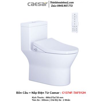 Bồn Cầu Nắp Rửa Điện Tử Caesar C1374F-TAF512H